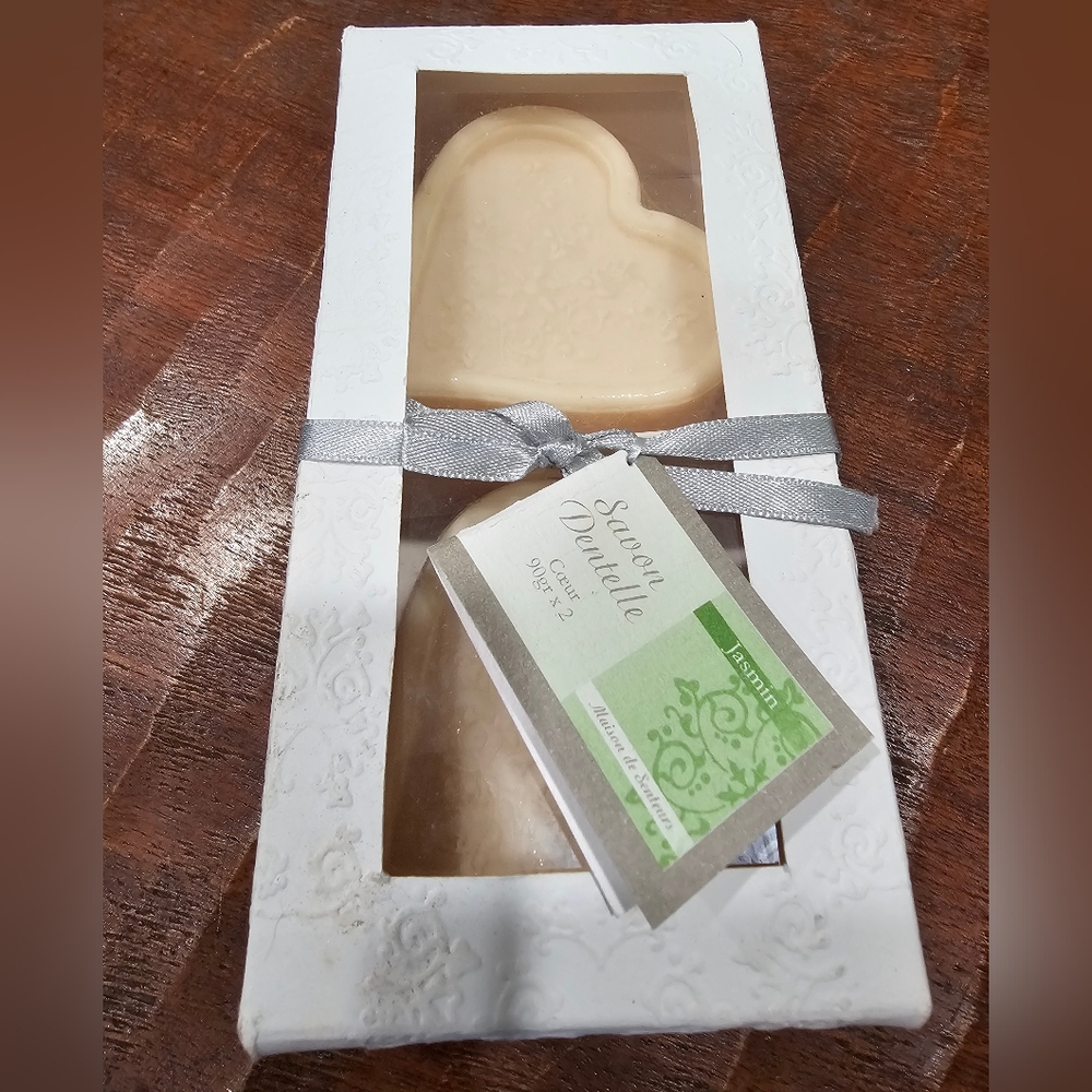 Set Of 2 Jasmine Scented Soap Hearts